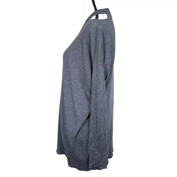 Splendid Cold Shoulder Cashmere Blend Crewneck Tunic Sweater Size Medium - Picture 4 of 7